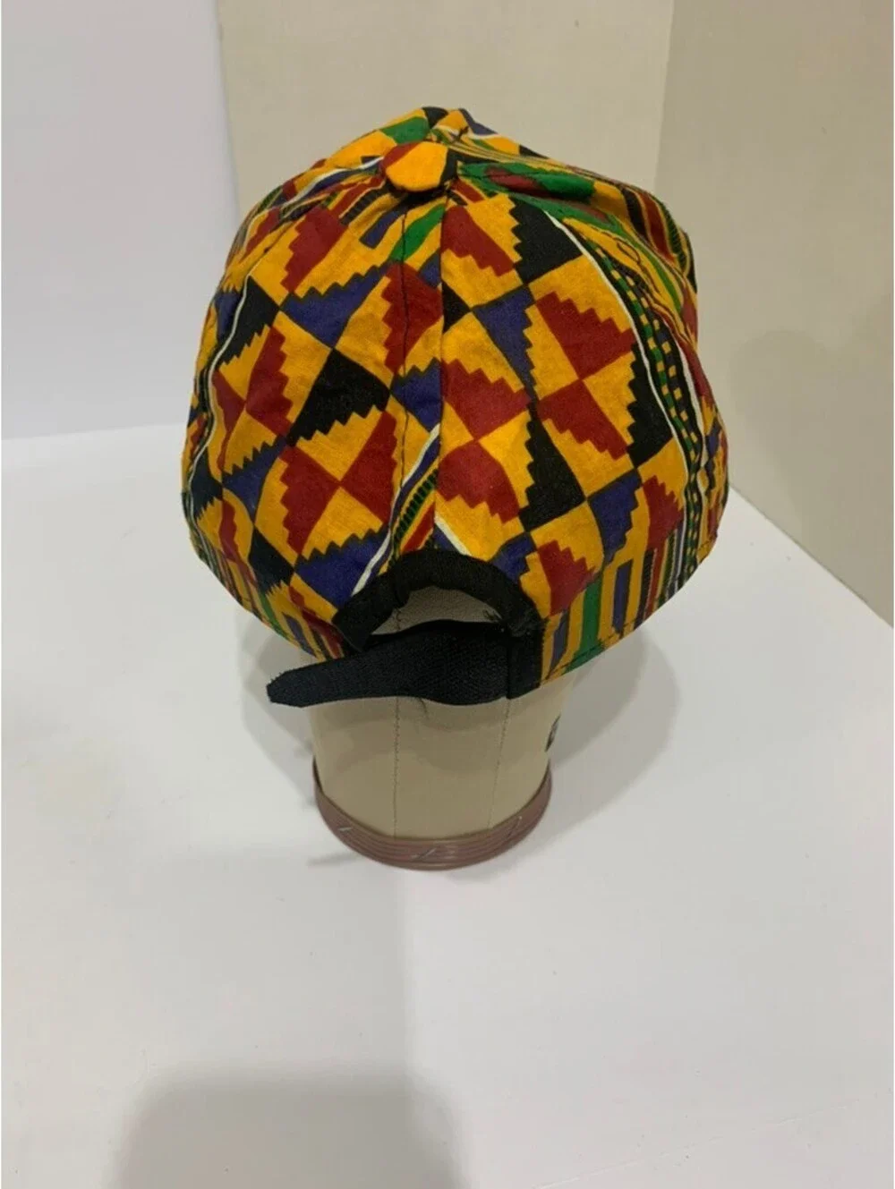 Kente Style African Print Baseball Cap Multicolor Geometric Adjustable Hat